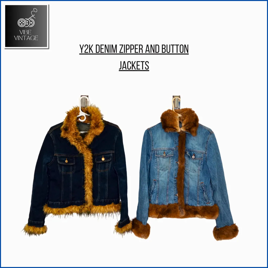 Y2K DENIM ZIPPER AND BUTTON JACKETS - 12 PCS